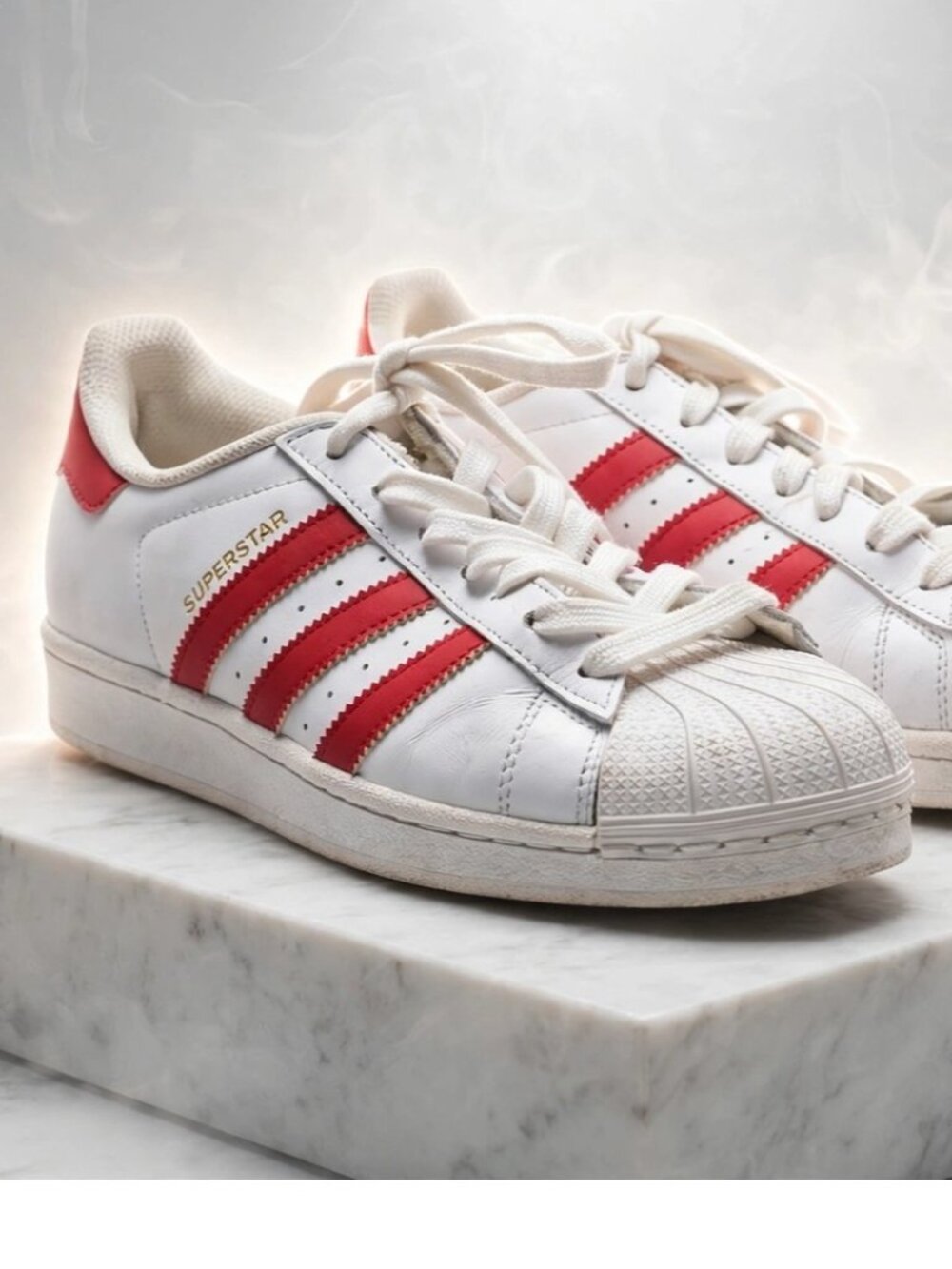 Adidas Originals Superstar White Red B27139 Men's 7.5 - White Scarlet Shell Toe